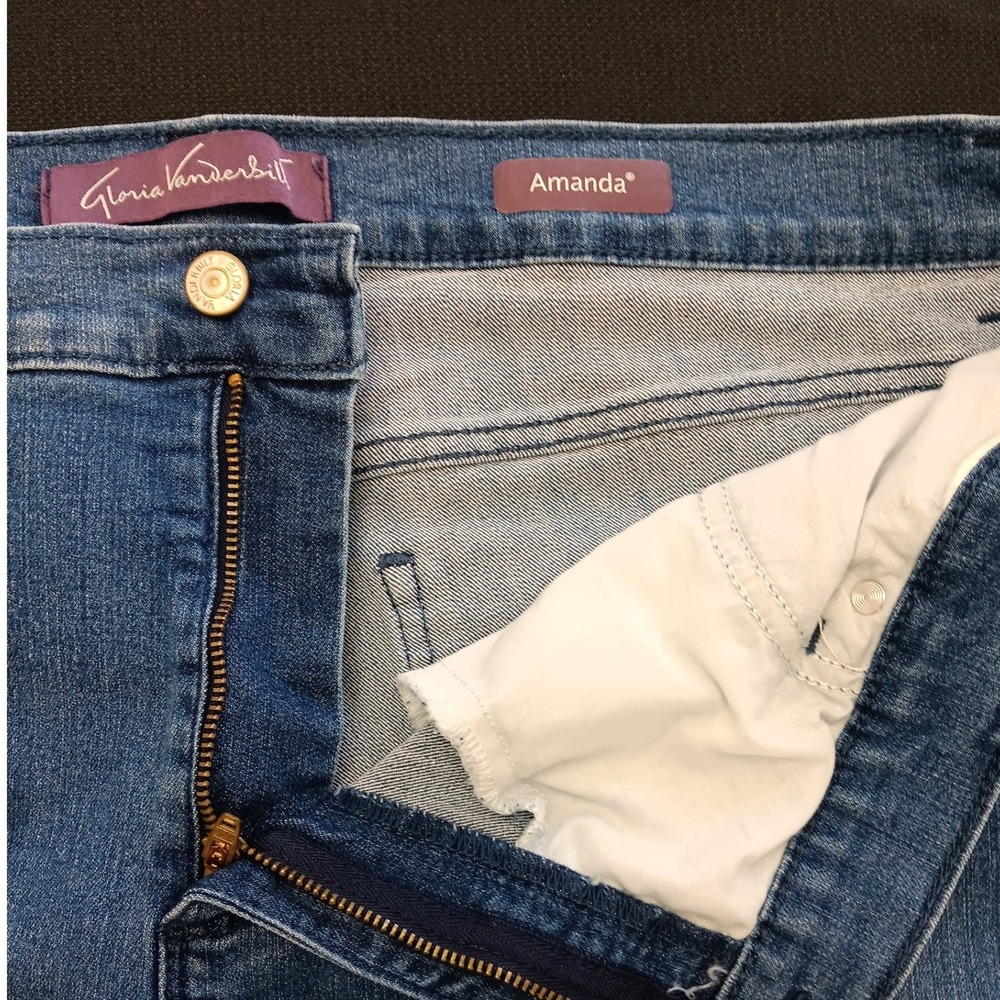 Gloria Vanderbilt Amanda Classic Tapered Jeans Womens 20W Short Medium Wash Blue - Picture 12 of 15
